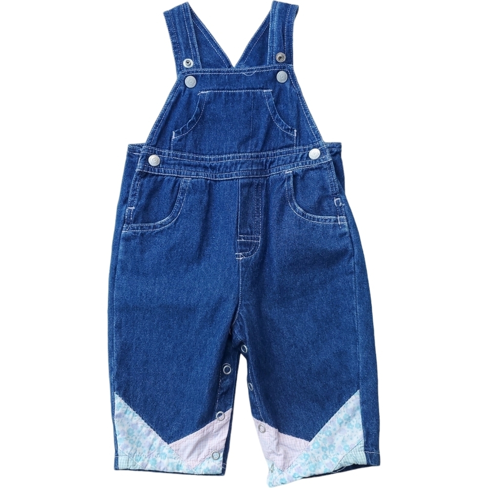 Vintage Sesame Street Overalls Denim Blue Baby Girls 3-6 Months
